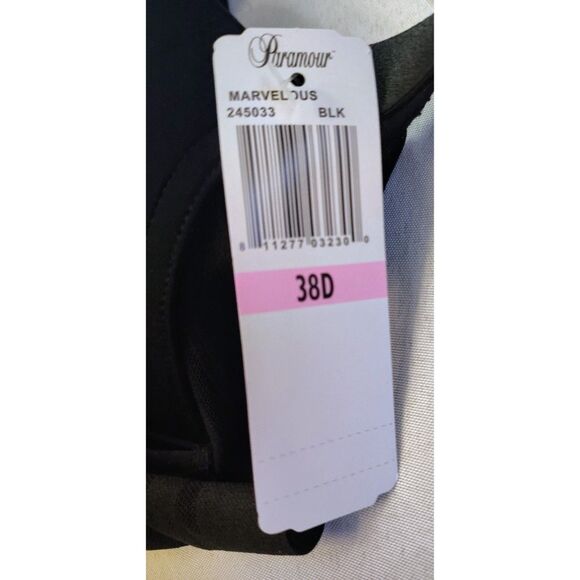 NWT Paramour by Felina Paramour Marvelous Side Smoother Underwire Bra 38D Black - Picture 5 of 8